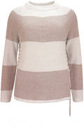Beige Stripe Ribbed Jumper