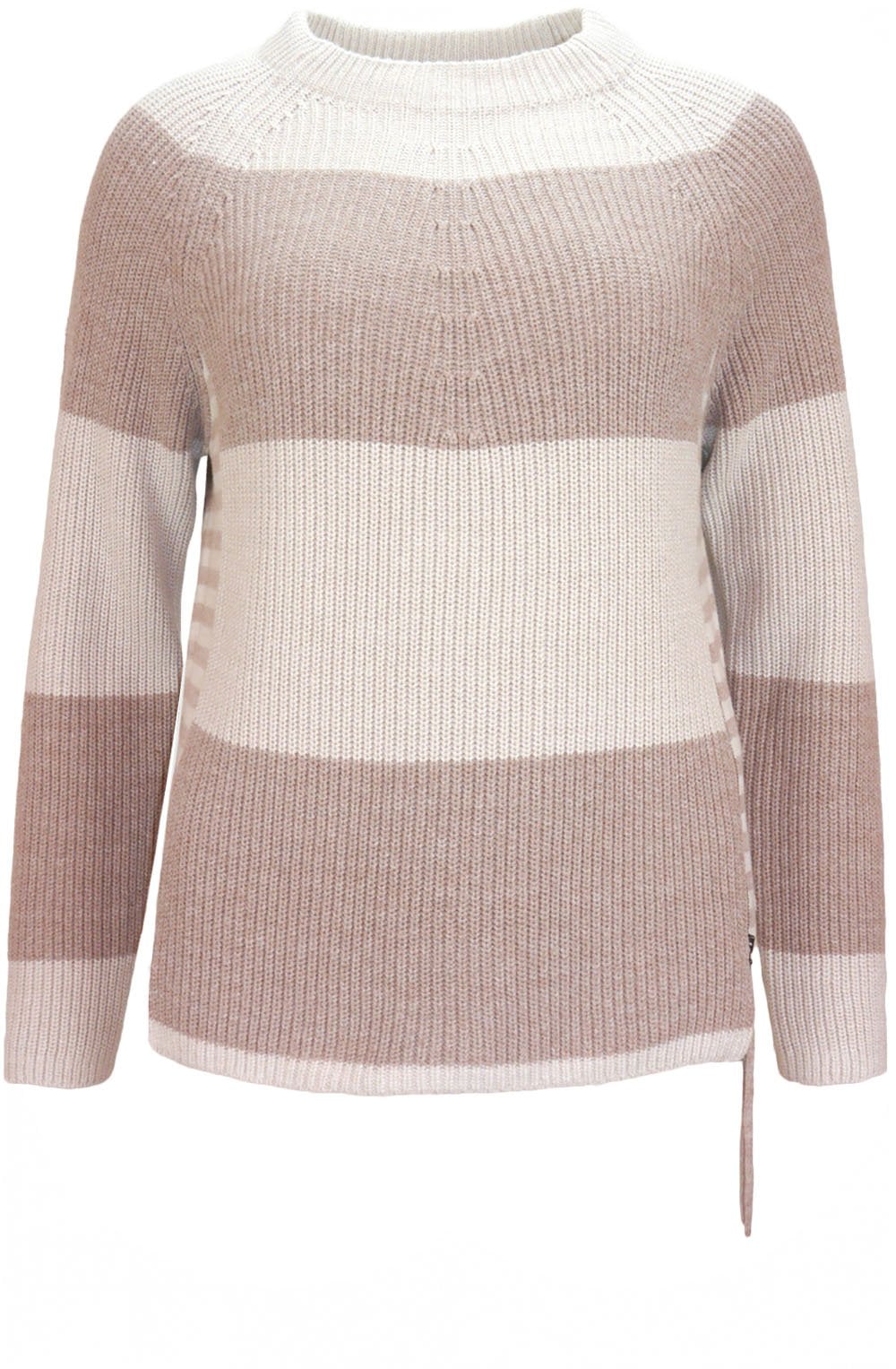 Beige Stripe Ribbed Jumper