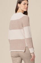 Beige Stripe Ribbed Jumper