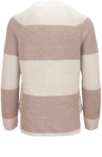 Beige Stripe Ribbed Jumper