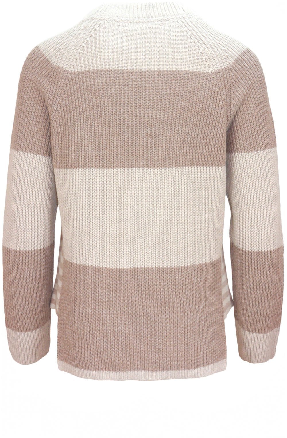 Beige Stripe Ribbed Jumper