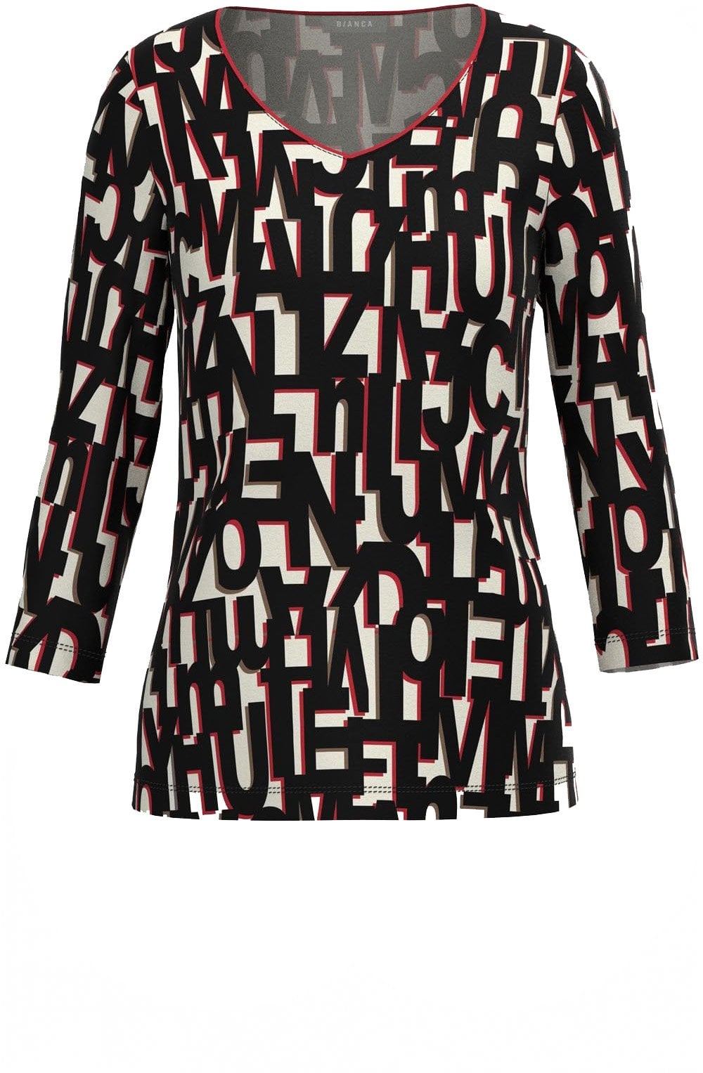 Black And White Bold Text Print Top
