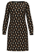Black & Brown Lizard Print Dress