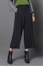 Black Button Detail Trousers