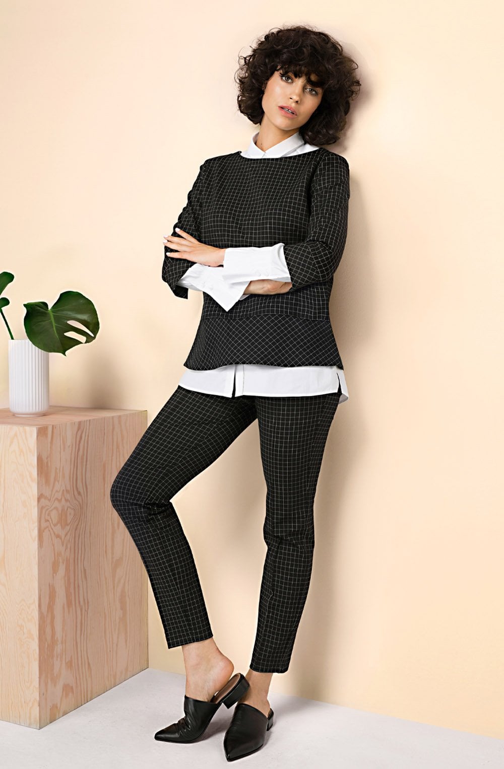 Black Check Top