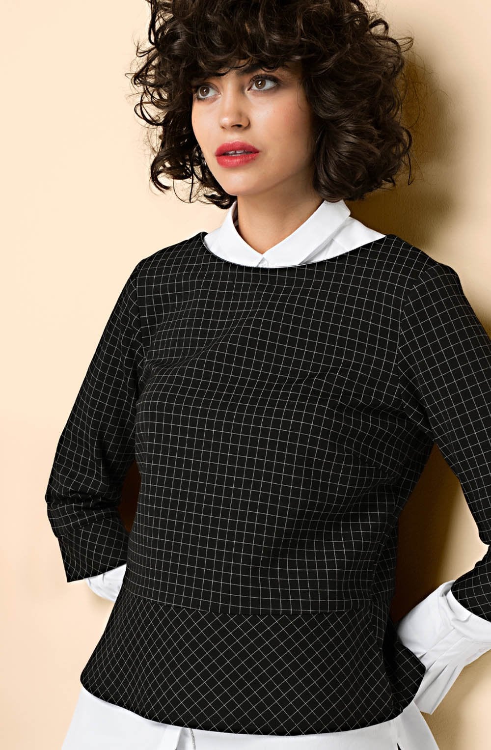 Black Check Top