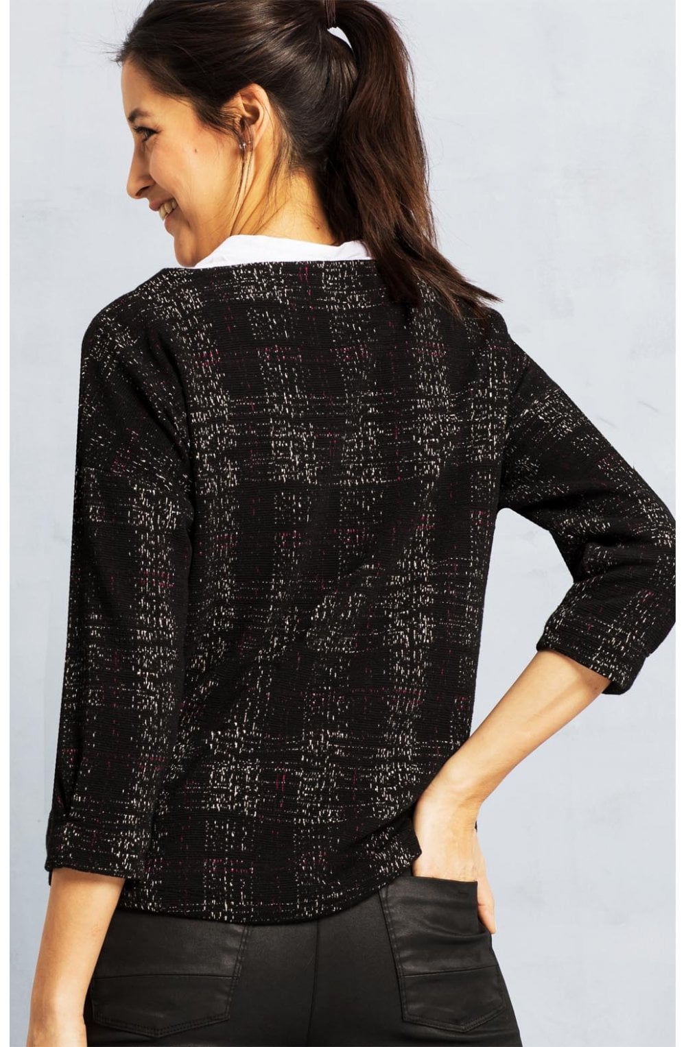 Black Fleck Design Top