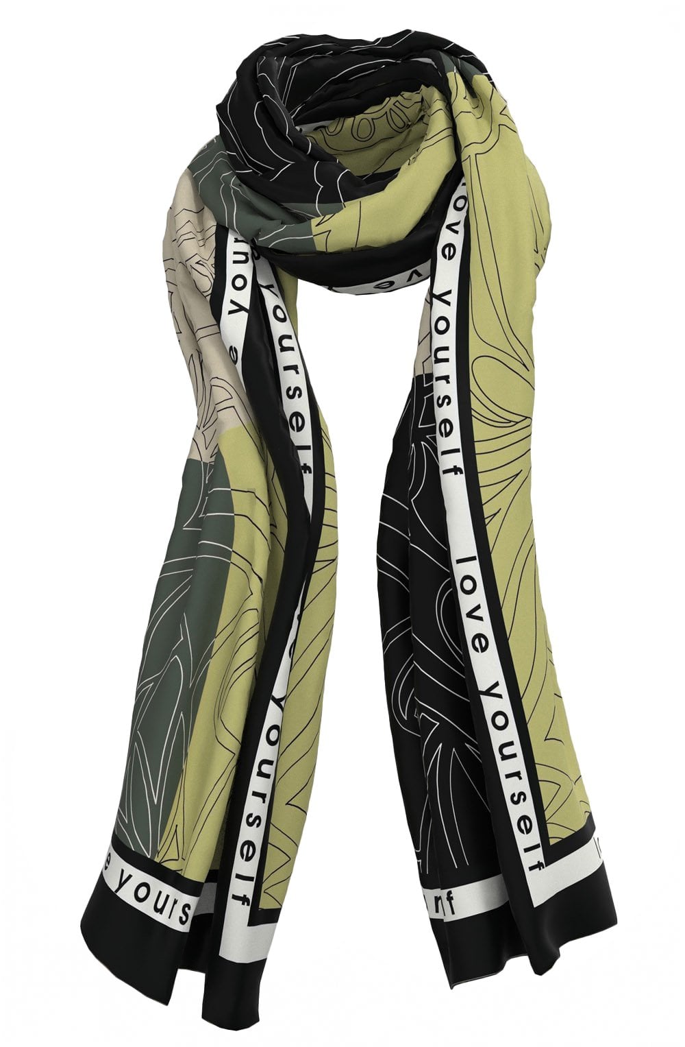 Black Mixed Pattern Scarf