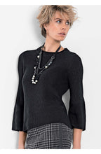 Black Ribbed Knit Sweater
