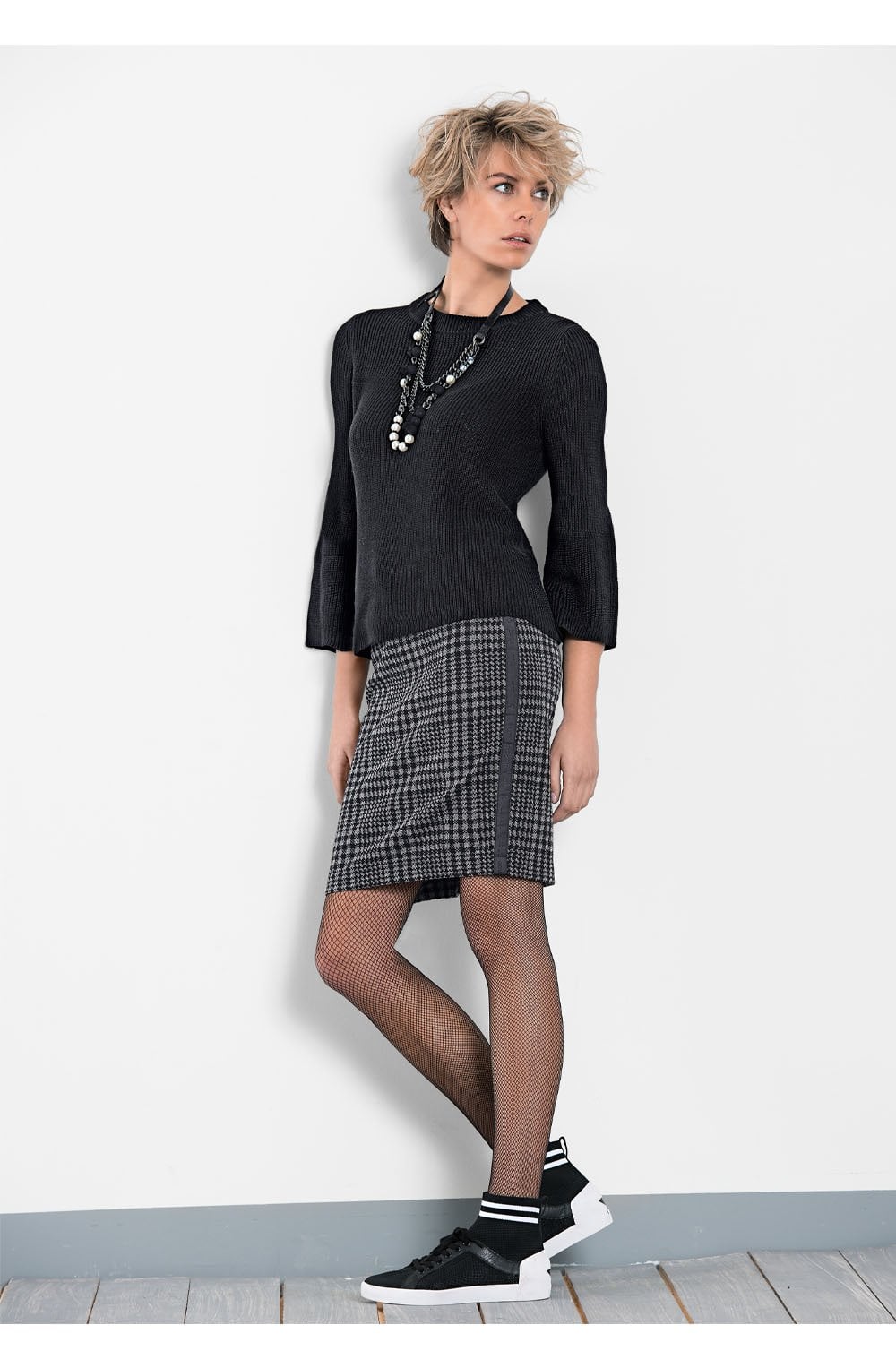 Black Ribbed Knit Sweater