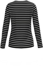Black Striped Bold Print Front Top