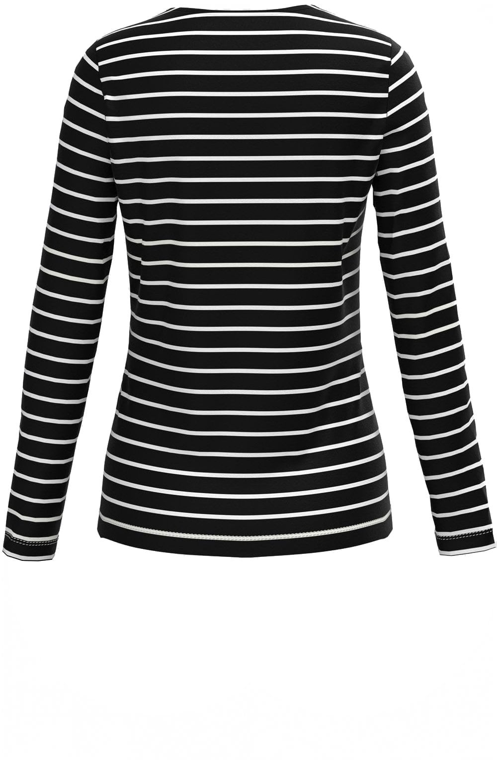 Black Striped Bold Print Front Top