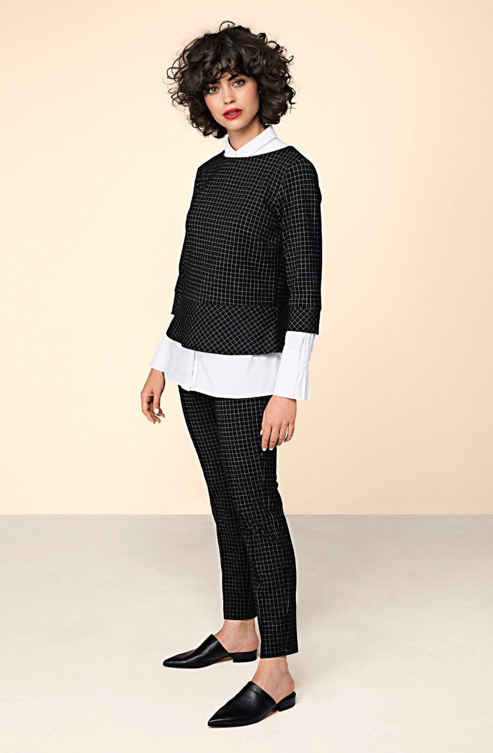 Black & White Check Trousers
