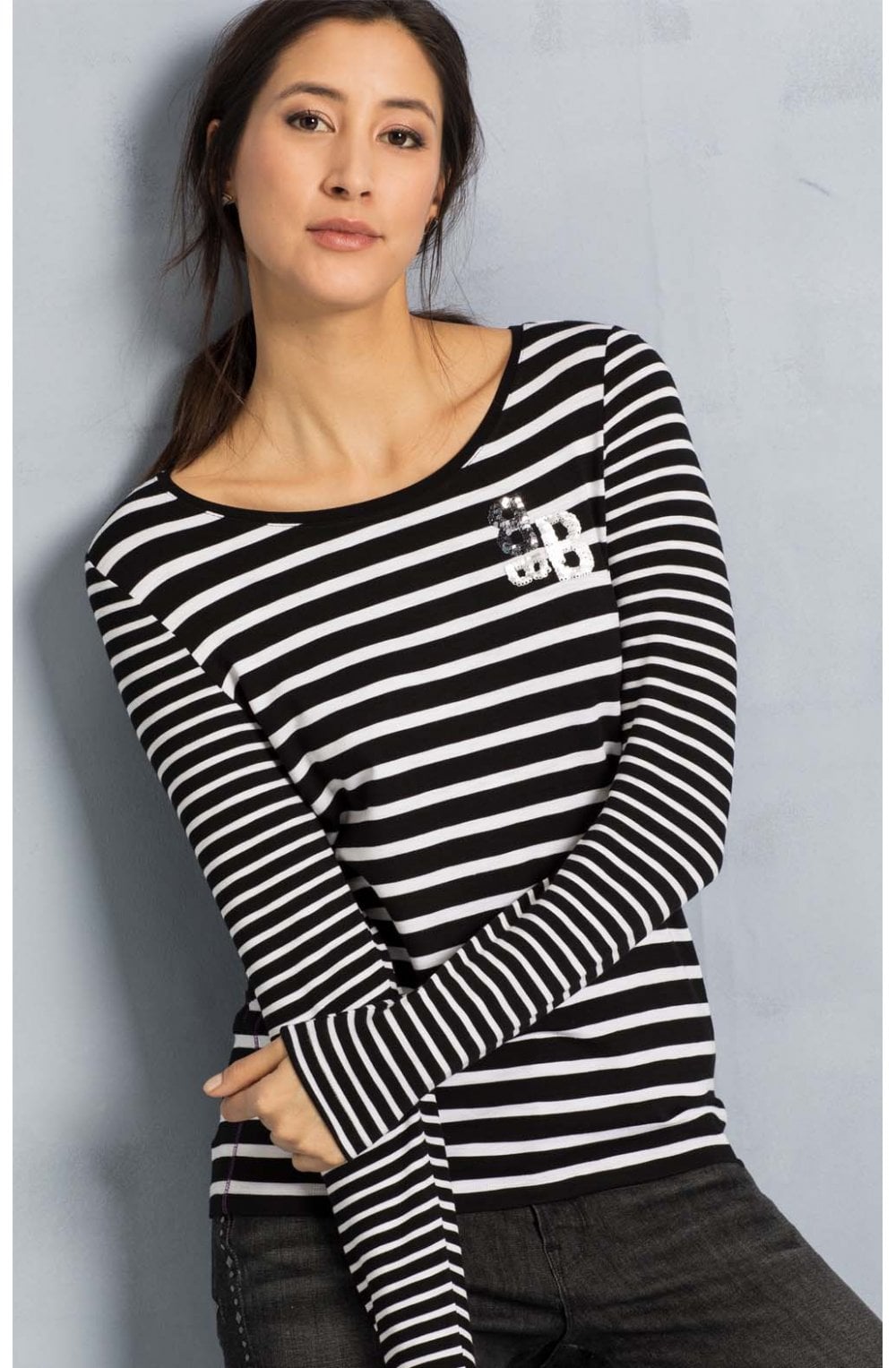 Black & White Striped Top