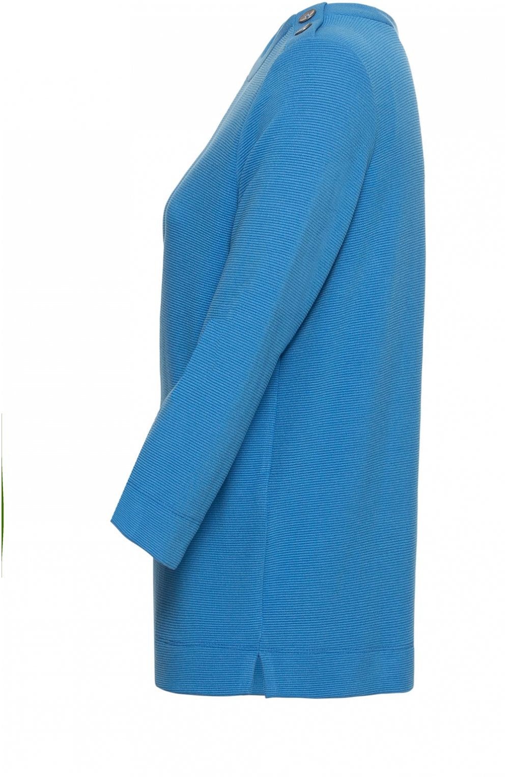 Blue Fine Ribbed Top
