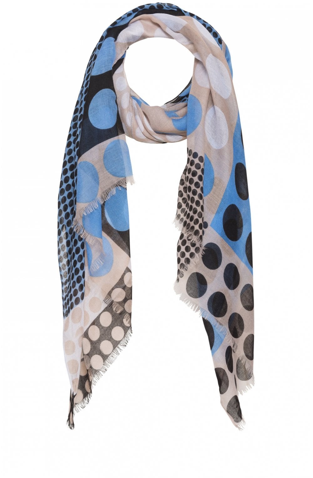 Blue Spot Print Scarf