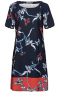 Bold Floral Print Shift Dress