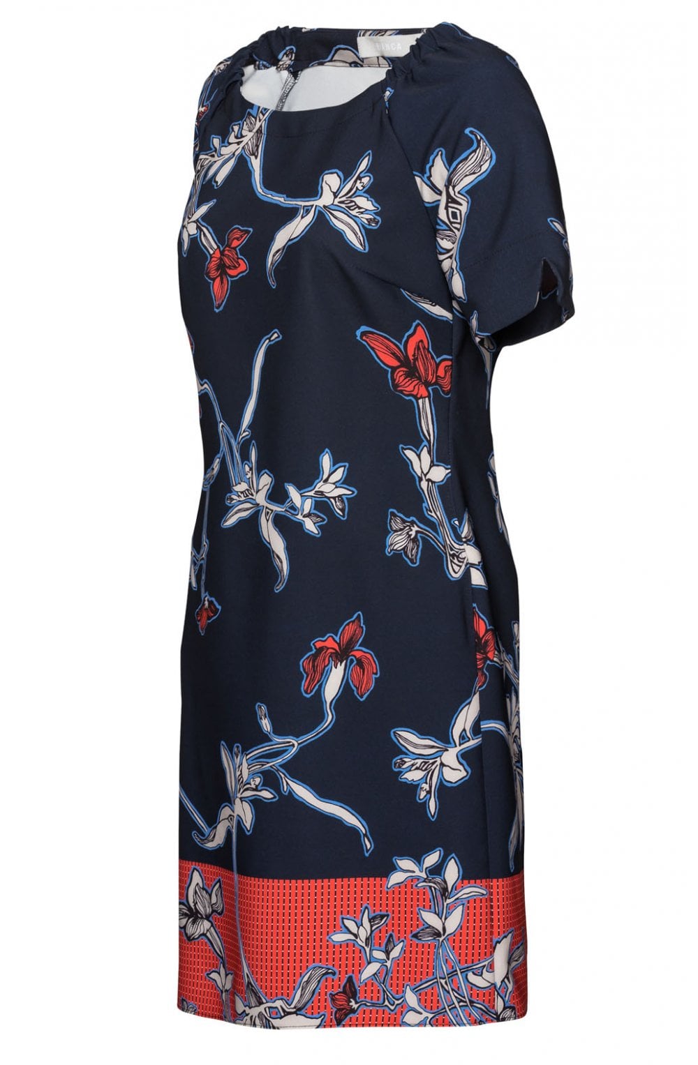 Bold Floral Print Shift Dress