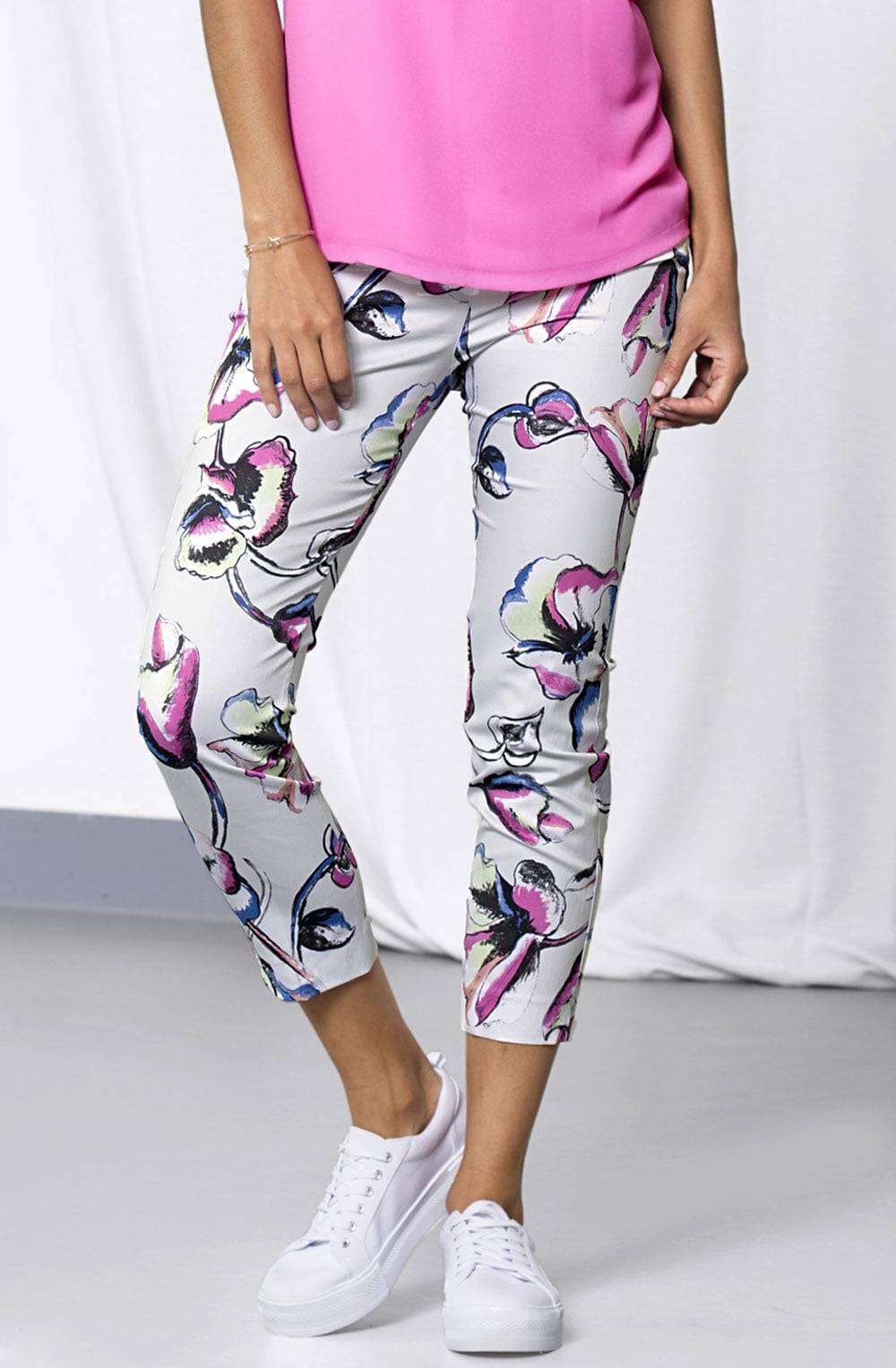 Bold Floral Print Trousers