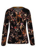 Bold Orange Floral Print Blouse