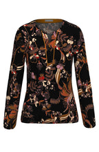 Bold Orange Floral Print Blouse