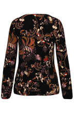 Bold Orange Floral Print Blouse