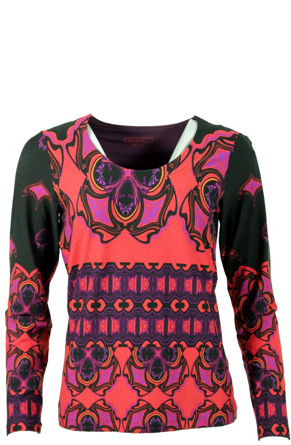 Brightly coloured patterned top