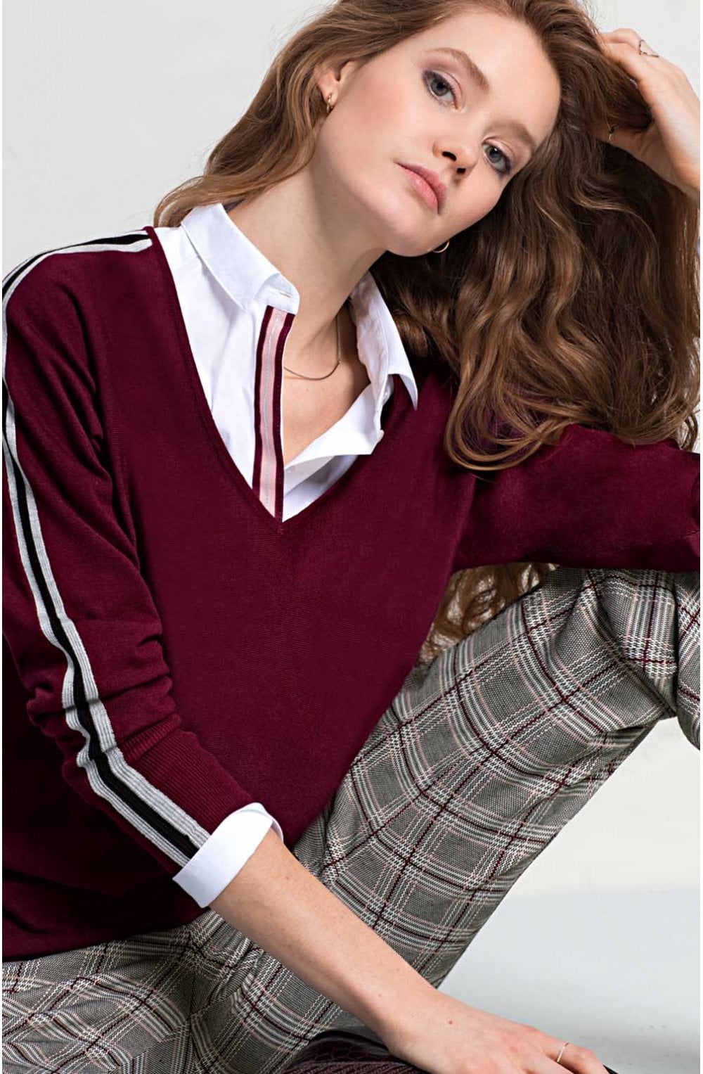 Burgundy Fine Knit Jumper