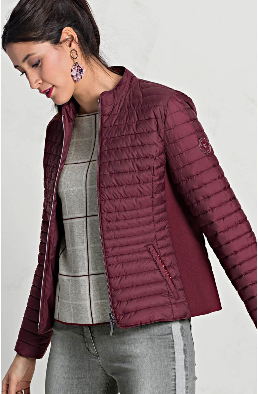 Burgundy Quilted Jacket