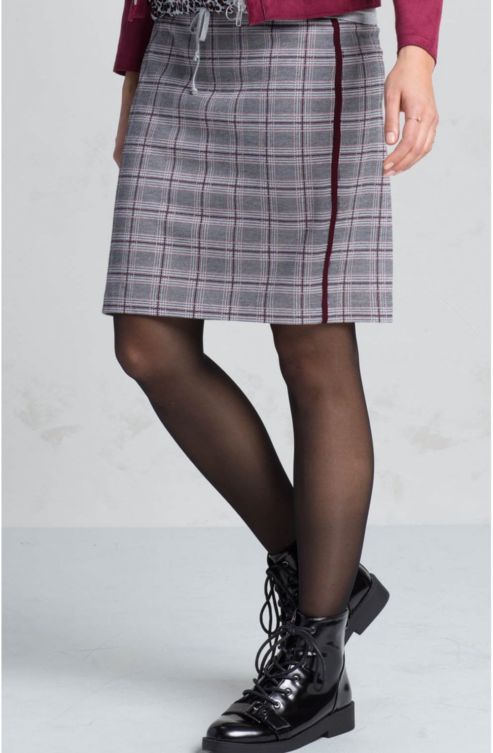 Check Print Skirt