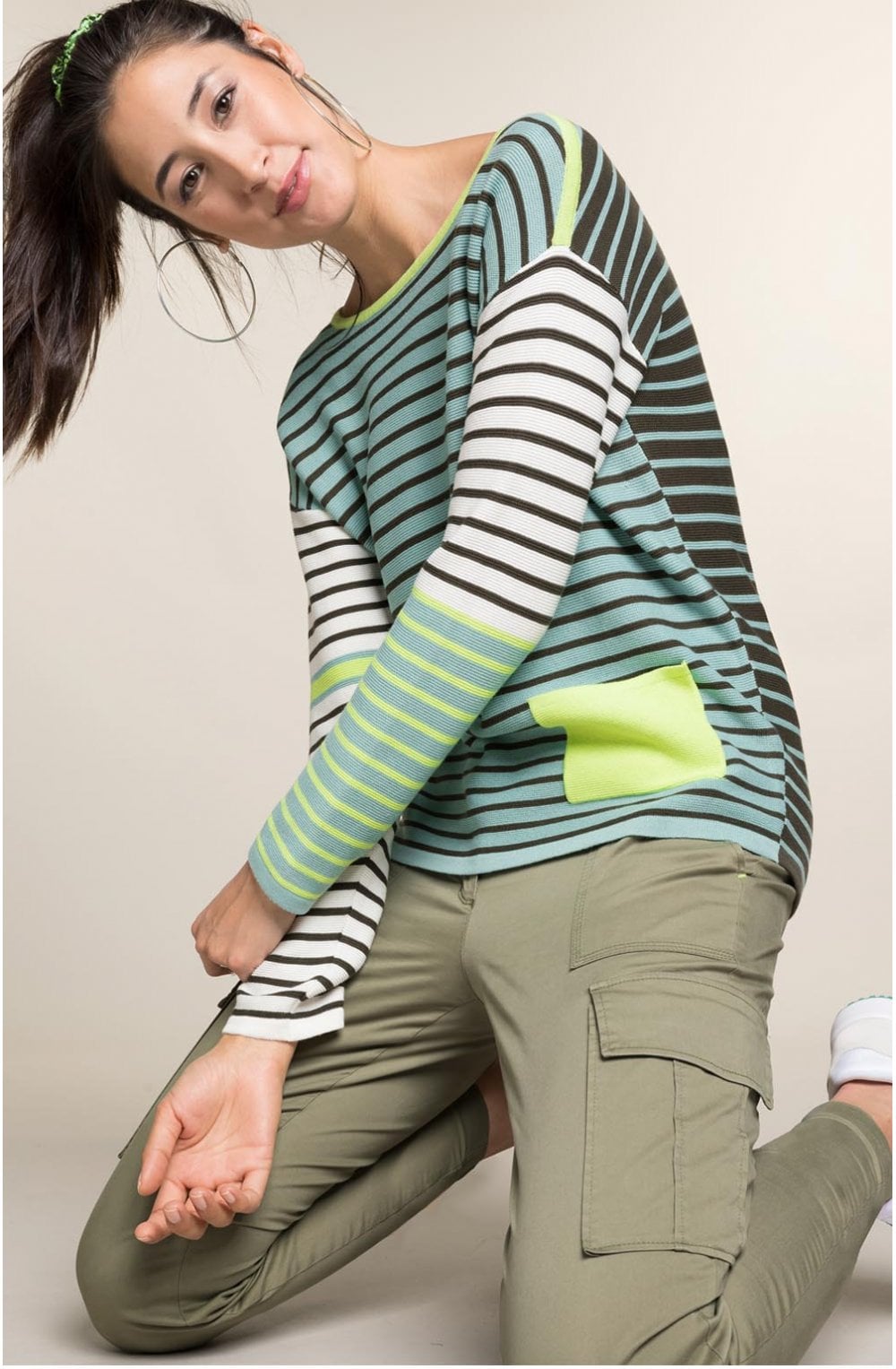 Contrasting Striped Jumper