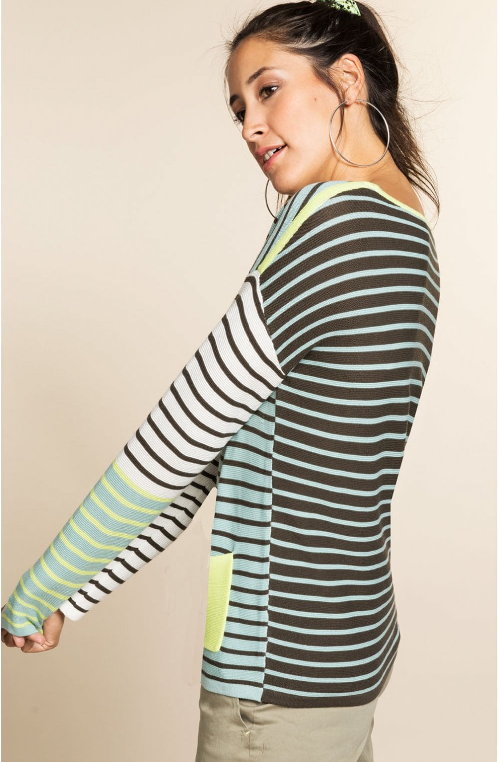 Contrasting Striped Jumper