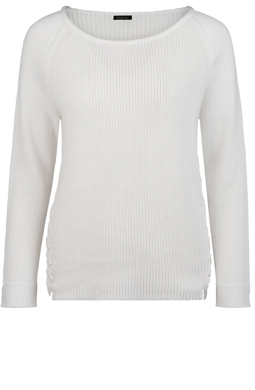 Cream Ribbed Knit Sweater