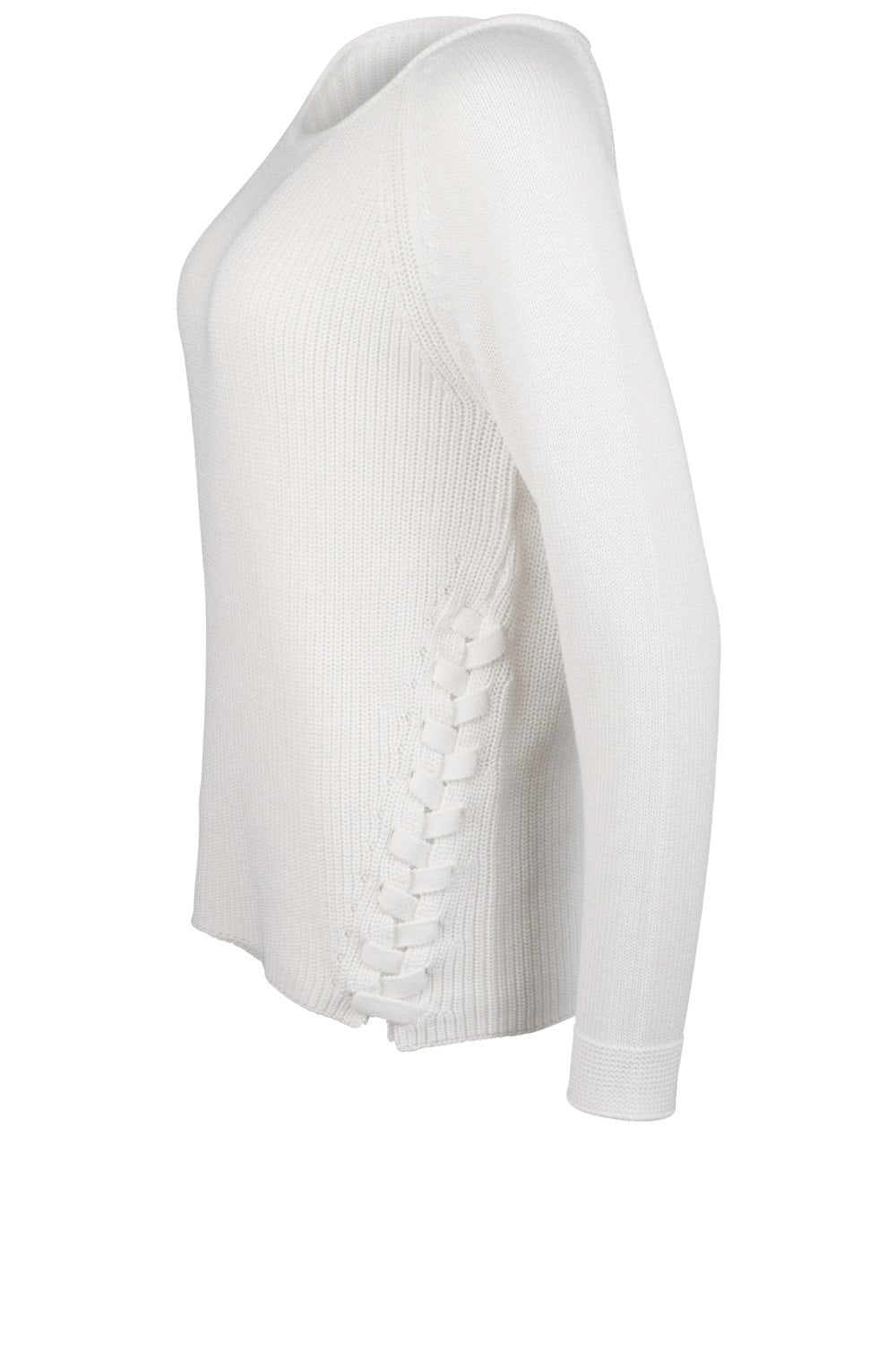 Cream Ribbed Knit Sweater