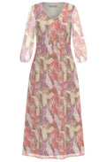 Daena Leaf Print Maxi Dress