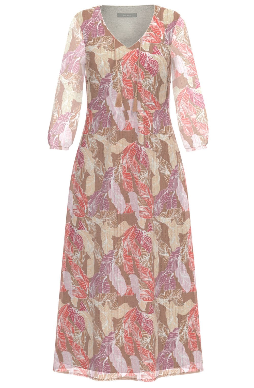 Daena Leaf Print Maxi Dress