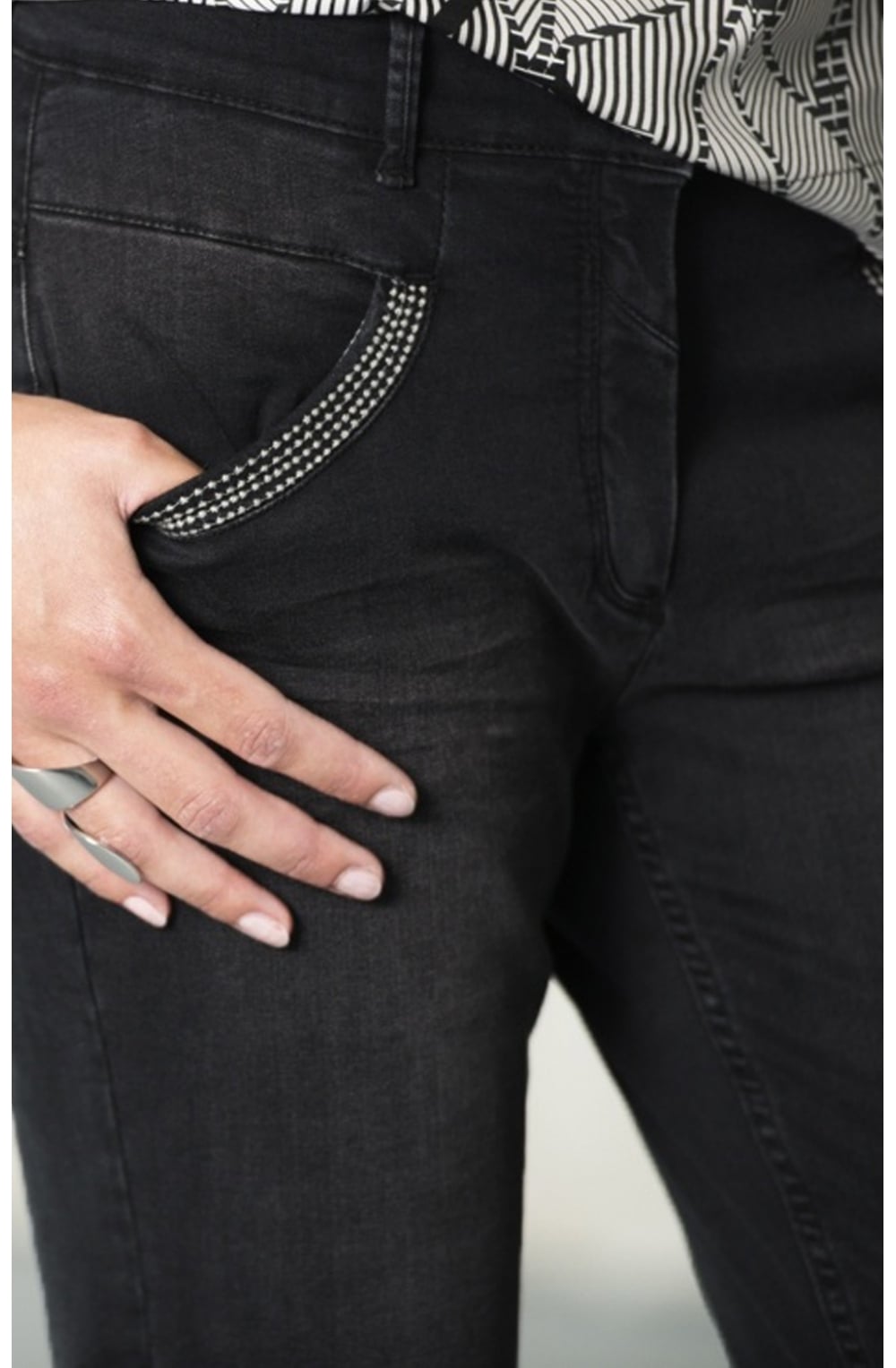 Dark Grey Denim Jeans