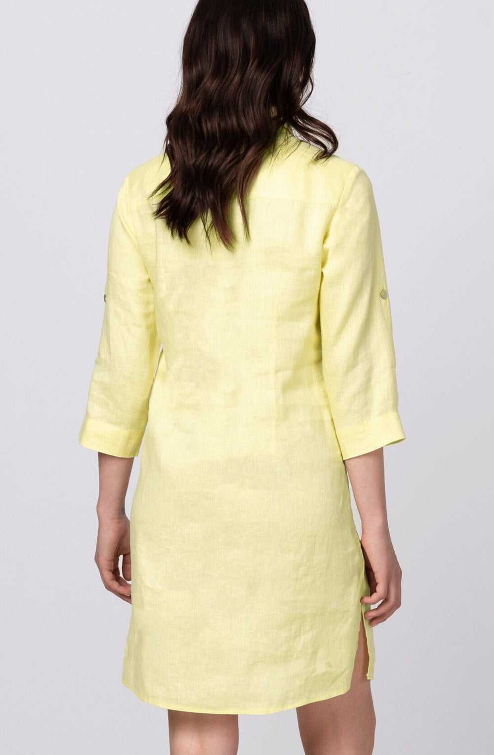 Dilana Pineapple Linen Shirt Dress