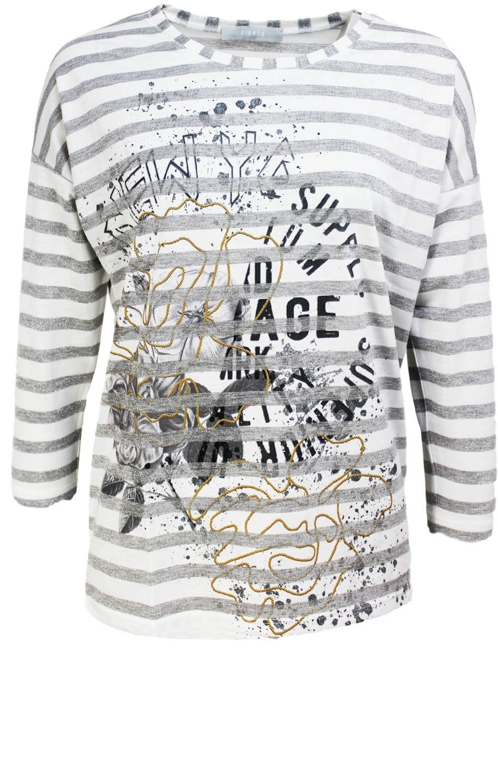 Dini Metallic Stripe Top