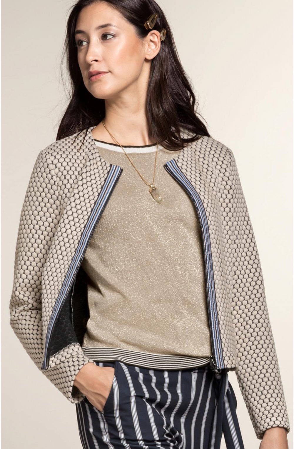 Embossed Spot Design Jacket