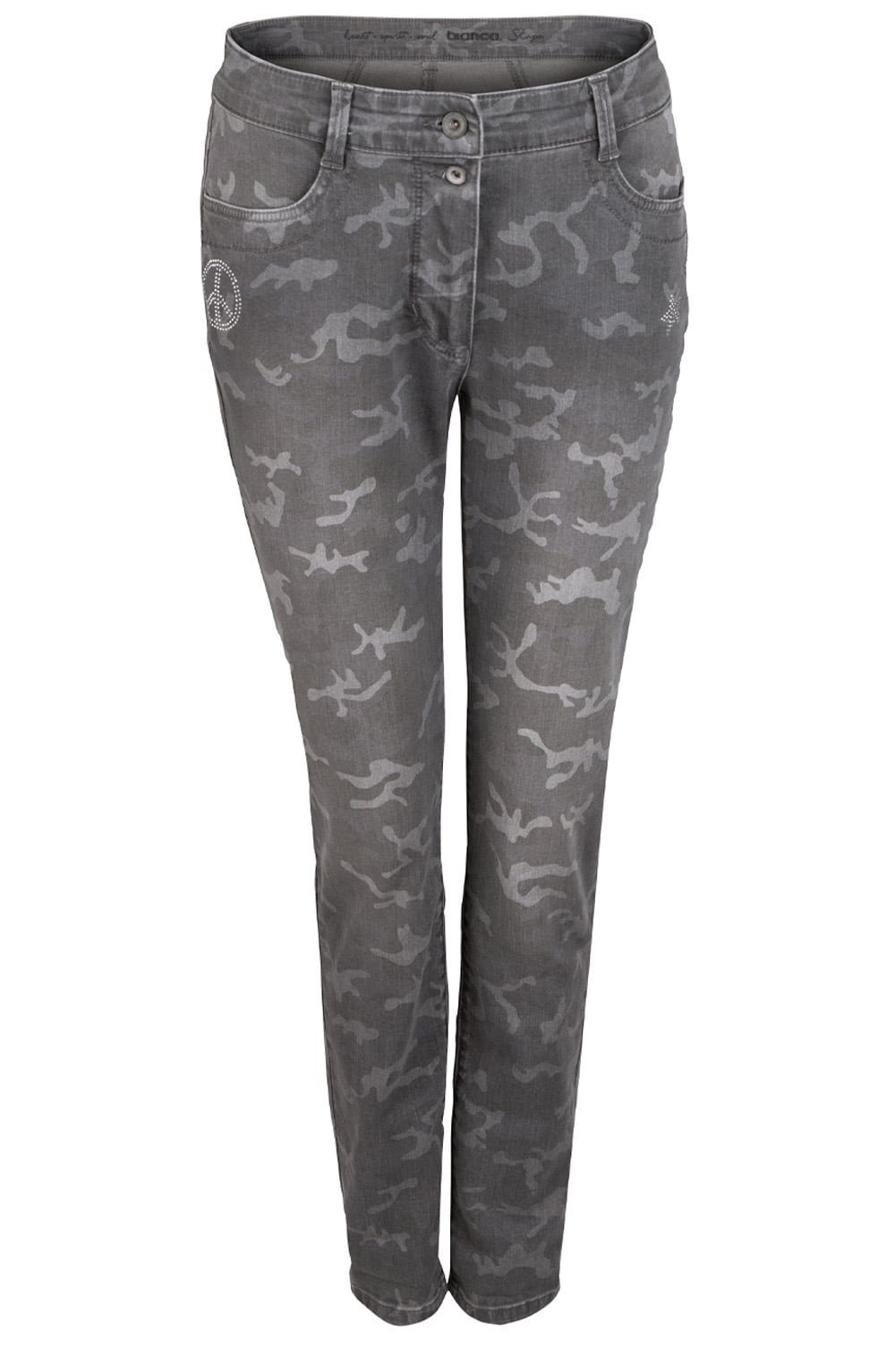 Faded Grey Patterned Jeans