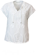 Fleni White Broderie Anglaise Blouse