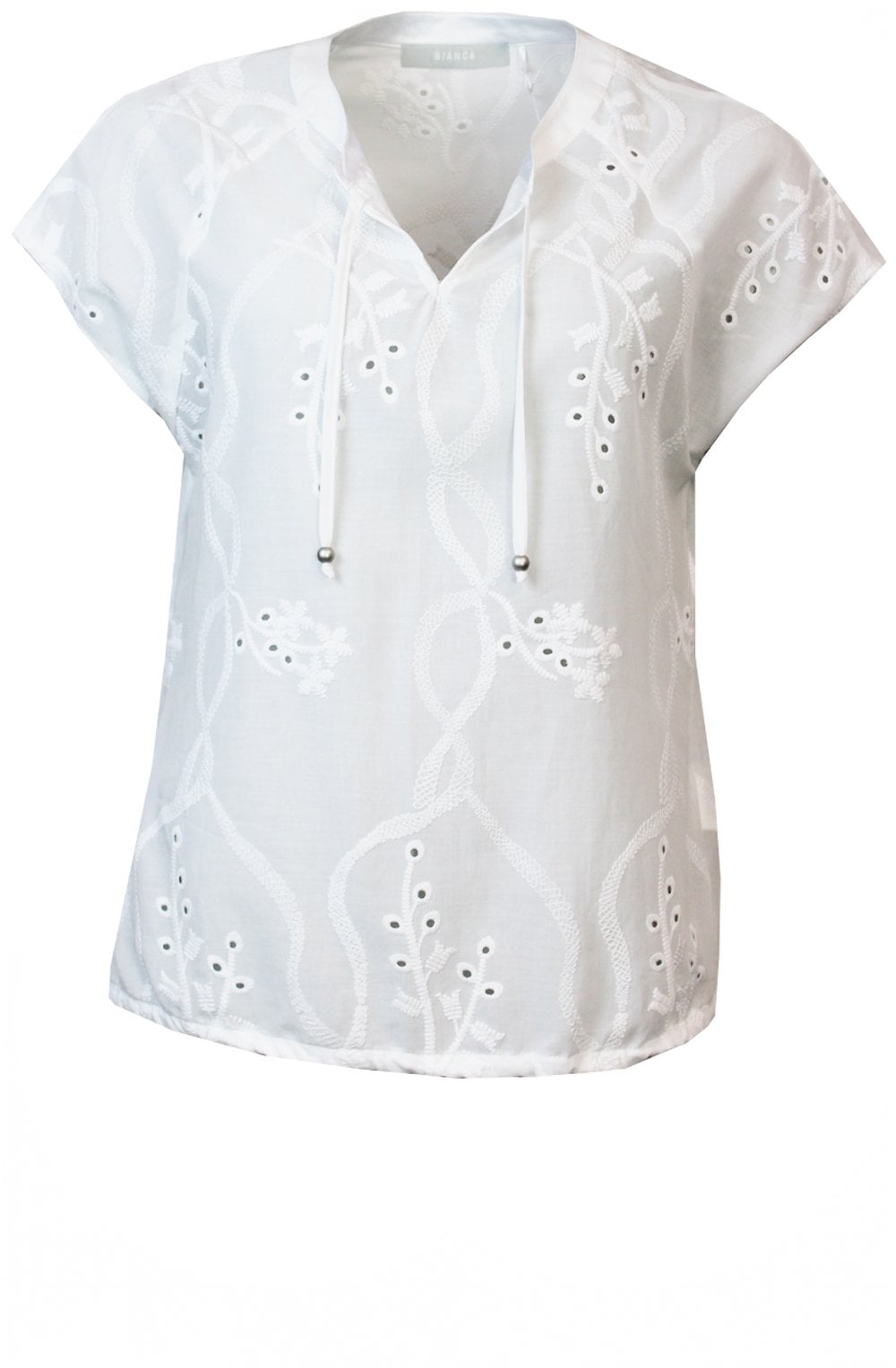 Fleni White Broderie Anglaise Blouse