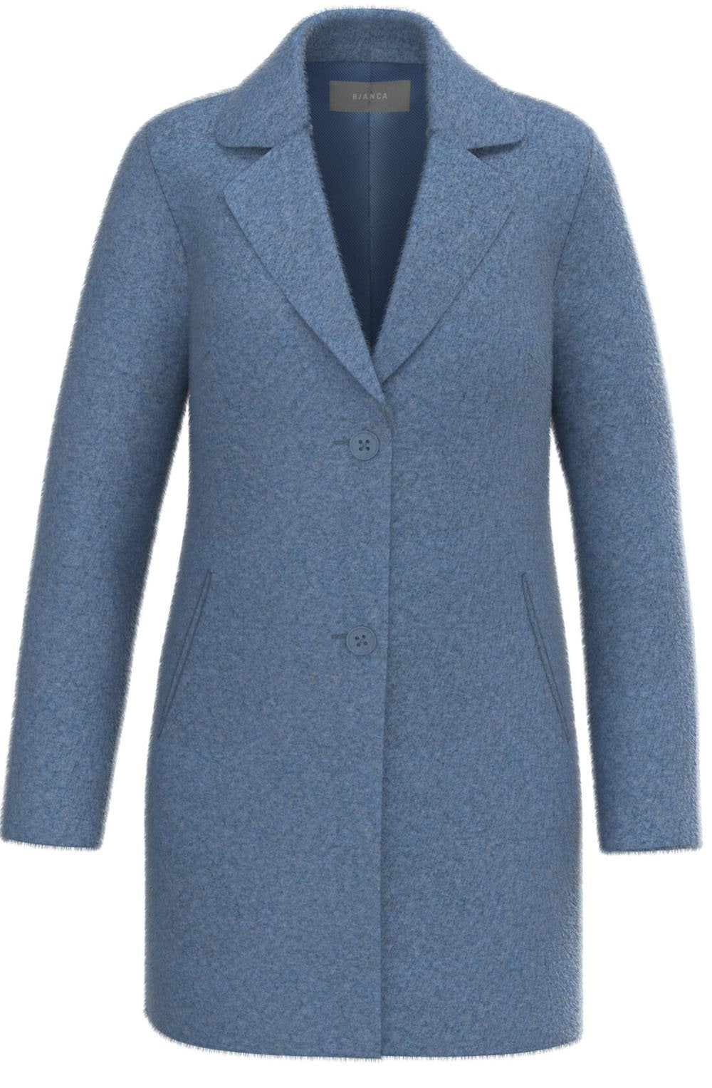 Gerty Blue Boiled Wool Coat