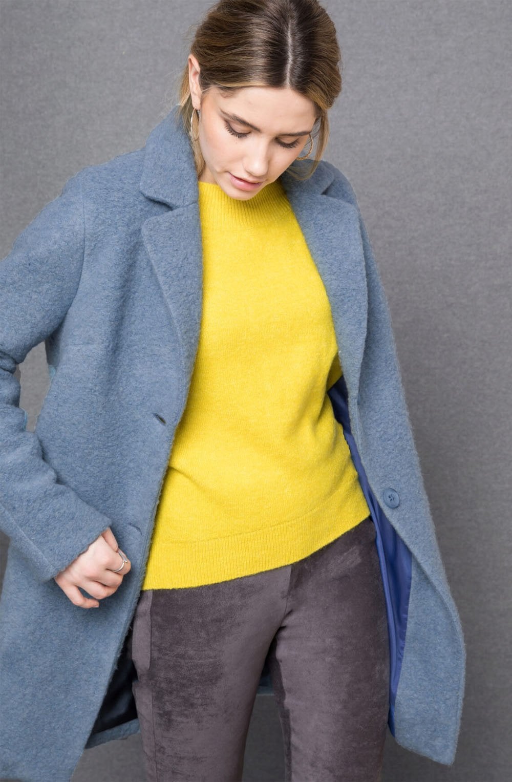 Gerty Blue Boiled Wool Coat