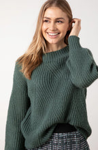 Green Chunky Ribbed Jumper