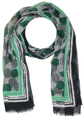 Green Circular Print Scarf