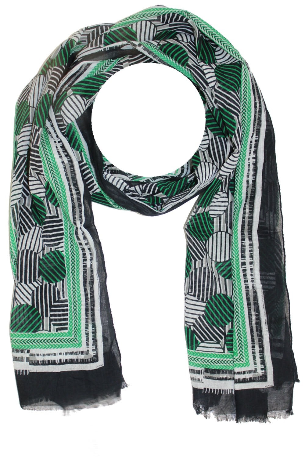 Green Circular Print Scarf