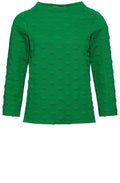Green Embossed Spot Print Top