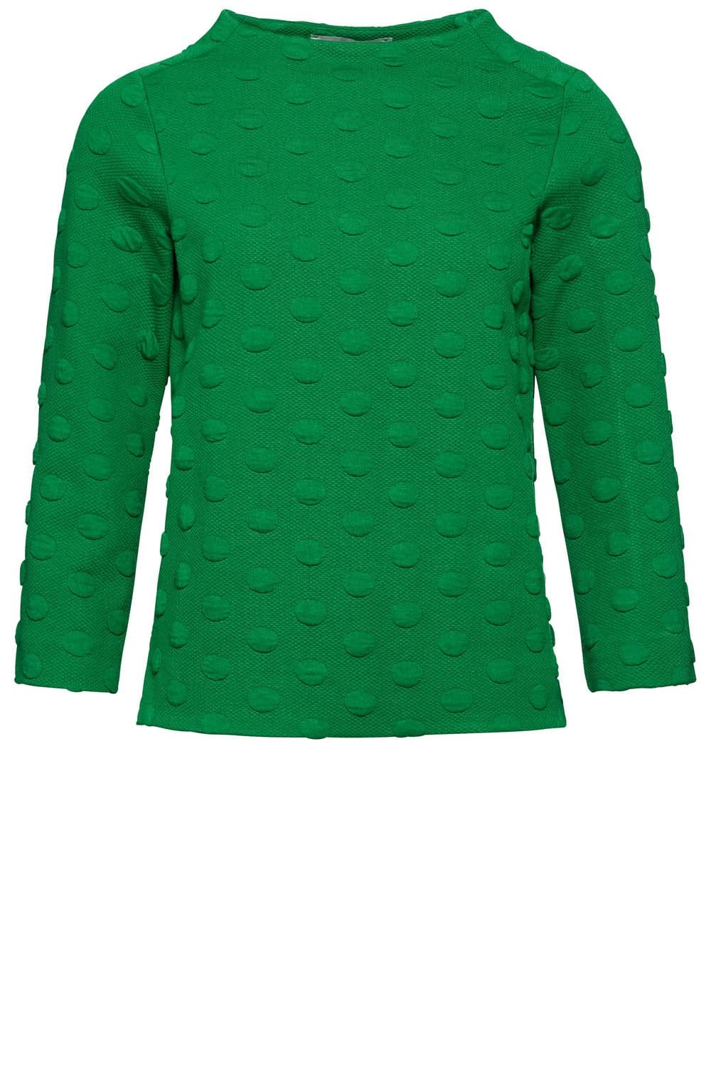 Green Embossed Spot Print Top